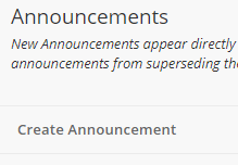 Create Announcement button